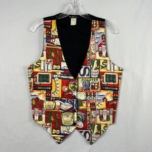 vintage III Main Vest Womens S/M School Teacher Kids Button Up Novelty Cottage